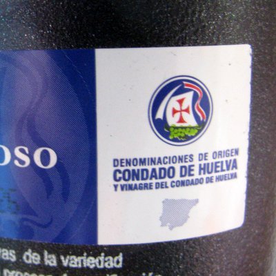 D.O. Condado de Huelva mark on a bottle of wine